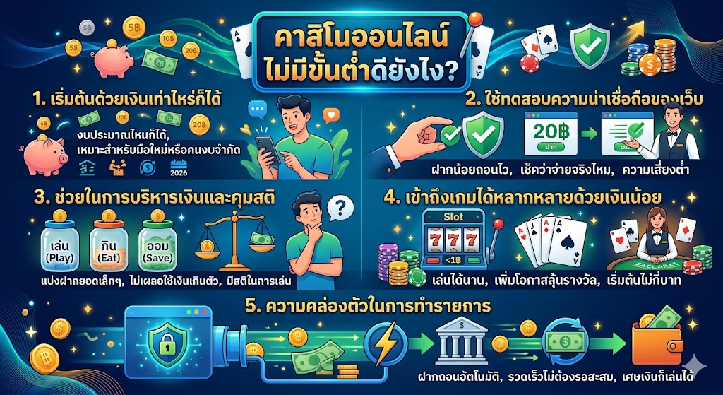 คาสิโนออนไลน์ ไม่มีขั้นต่ำ