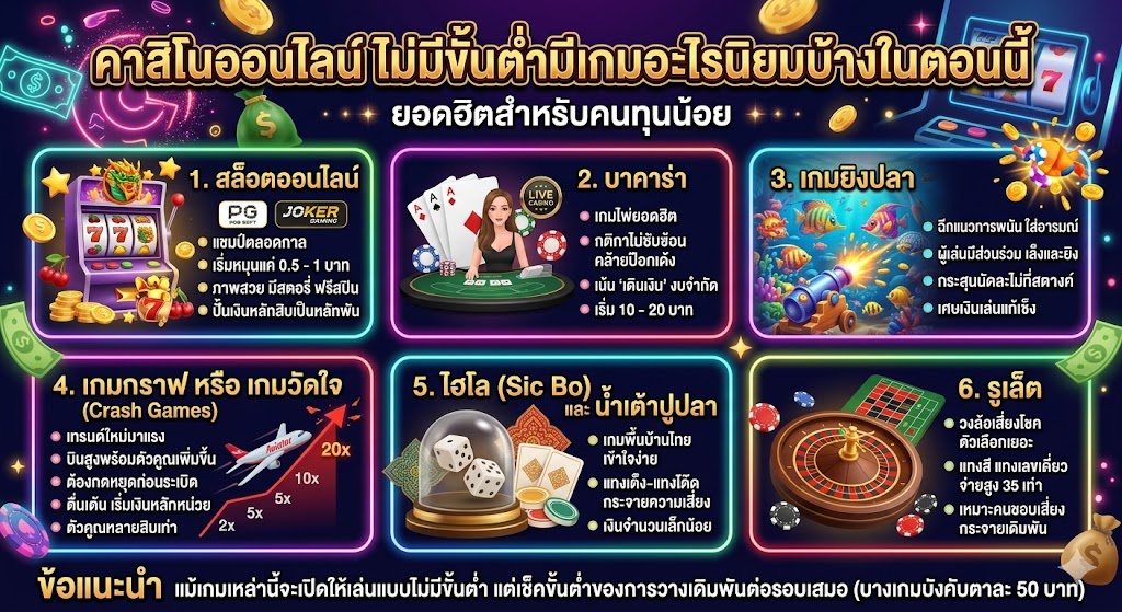 คาสิโนออนไลน์ ไม่มีขั้นต่ำ