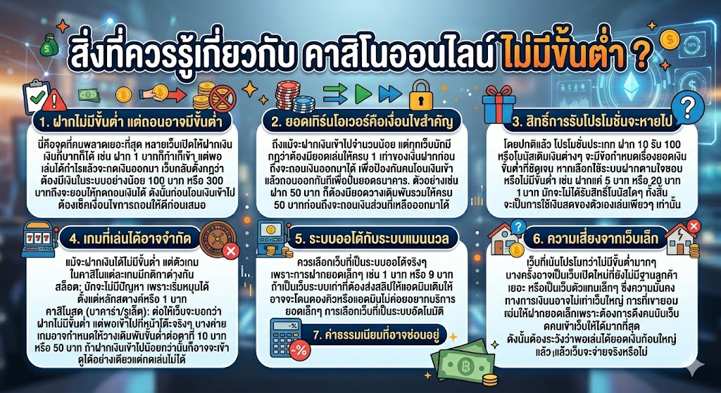 คาสิโนออนไลน์ ไม่มีขั้นต่ำ