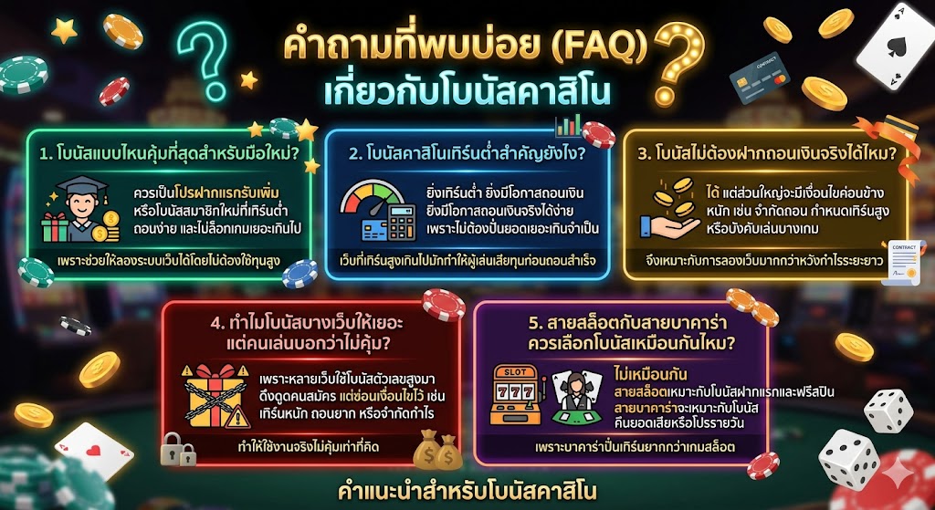 โบนัสคาสิโนแบบไหนคุ้ม