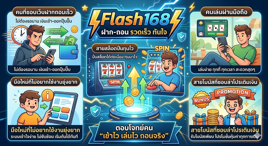 Flash168 ฝากถอน