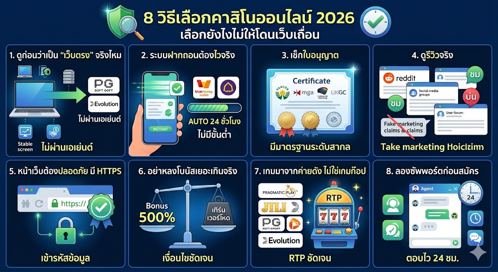 วิธีเลือกคาสิโนออนไลน์