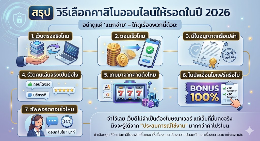 วิธีเลือกคาสิโนออนไลน์