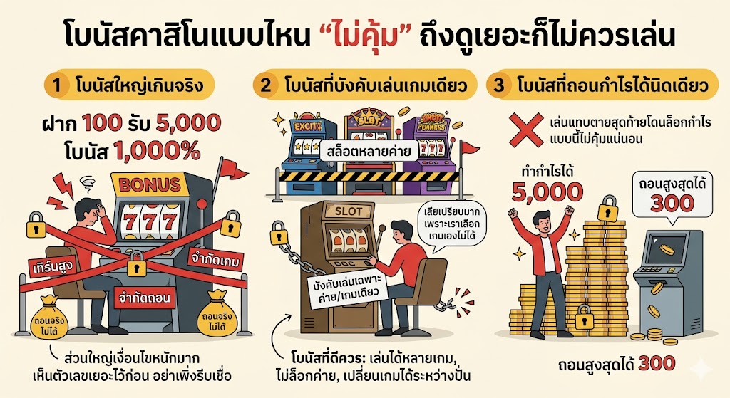 โบนัสคาสิโนแบบไหนคุ้ม